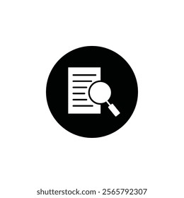 Scrutiny info icon Vector flat thin line illustration