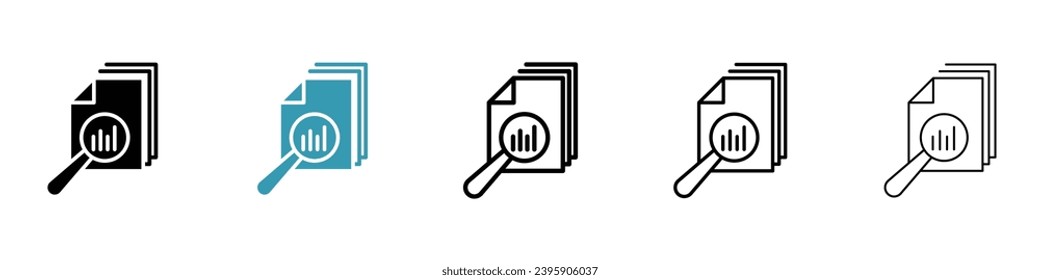Scrutiny info vector illustration set. Accounting report review icon for UI designs.