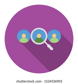 Scrutiny Job Board Concept, Human Resource Management Vector Talent Finding Flat Icon Design