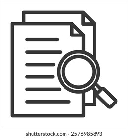 Scrutiny Outline Icon Vector Illustration