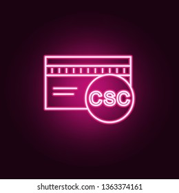 SCS card neon icon. Elements of Banking set. Simple icon for websites, web design, mobile app, info graphics