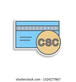 SCS card sticker icon. Element of color banking icon. Premium quality sticker design icon. Signs and symbols collection icon for websites, web design