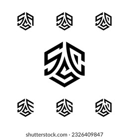 Vector del logotipo del hexágono SCS. Logo de Hexagon con 3 iniciales de combinación. Desarrollar, natural, de lujo, moderno, logotipo de finanzas, fuerte, adecuado para su empresa.