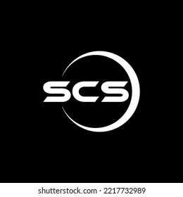 SCS letter logo design in illustrator. Vector logo, calligraphy designs for logo, Poster, Invitation, etc.