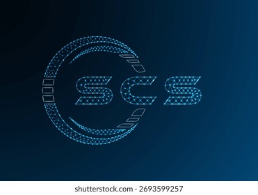 Diseño de Vector de logotipo de letra de polietileno baja SCS. Diseño de logotipo de poliéster inferior SCS. Logotipo de poliéster bajo.