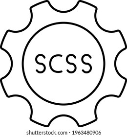 Scss stylesheet language Concept, Block Formating Vector Icon Design, Software and web development symbol on white background, Computer Programming and Coding stock illustration