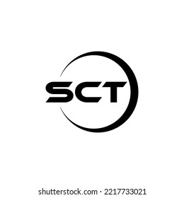 SCT letter logo design in illustrator. Vector logo, calligraphy designs for logo, Poster, Invitation, etc.