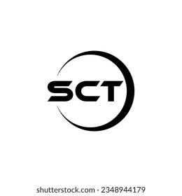 Diseño del logotipo de la letra SCT en el ilustrador. Logo vector, diseños de caligrafía para logotipo, afiche, invitación, etc.
