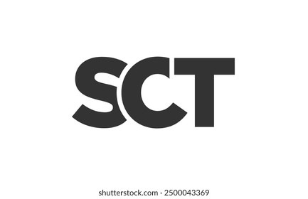 SCT logo design template with strong and modern bold text. Initial based vector logotype featuring simple and minimal typography. Trendy company identity ideal for businesses brand presence.
