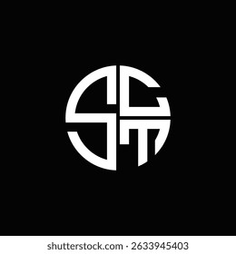 SCT logo SCT icon SCT monogram SCT letter minimalist Circle flat Unique modern abstract logo design.
