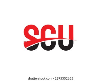 Vektor-Illustration des ersten Layouts des SCU-Buchstabens