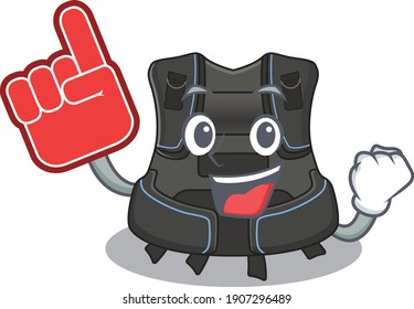 Scuba buoyancy compensator in cartoon picture design with Foam finger