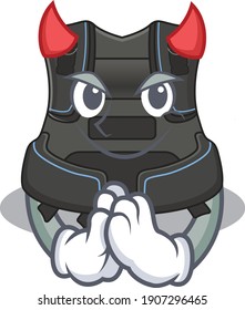 Scuba buoyancy compensator clothed as devil cartoon character design on Halloween night