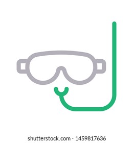 scuba colour line vector icon