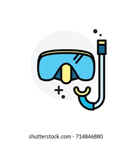Scuba concept Isolated Line Vector Illustration editable Icon