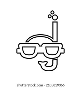 Scuba, dive, diving outline icon. Line art vector.