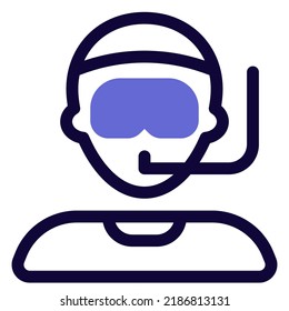 Scuba diver avatar with snorkel and swimming goggles