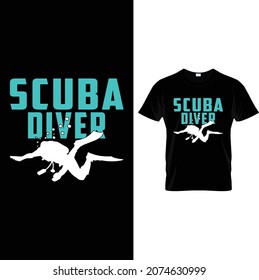 scuba diver awesome t-shirt design 