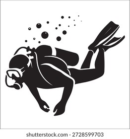 Scuba Diver schwarz-weiß