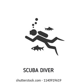 Scuba Diver creative icon. Simple element illustration. Scuba Diver concept symbol design from beach icon collection. Can be used for web, mobile and print. web design, apps, software, print