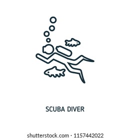 Scuba Diver creative icon. Simple element illustration. Scuba Diver concept symbol design from beach icon collection. Can be used for web, mobile and print. web design, apps, software, print