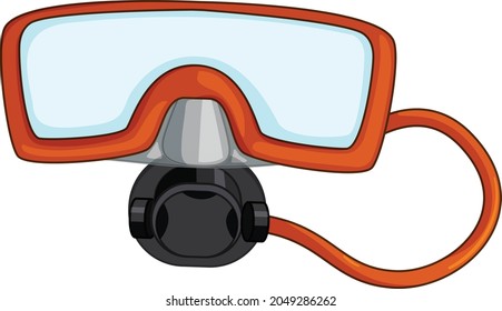 Scuba diver diving glasses vector art and illustration