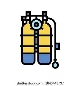 scuba diver equipment color icon vector. scuba diver equipment sign. isolated symbol illustration