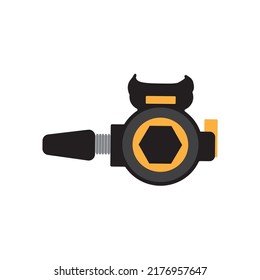 Scuba diver and scuba gear icon vector illustration