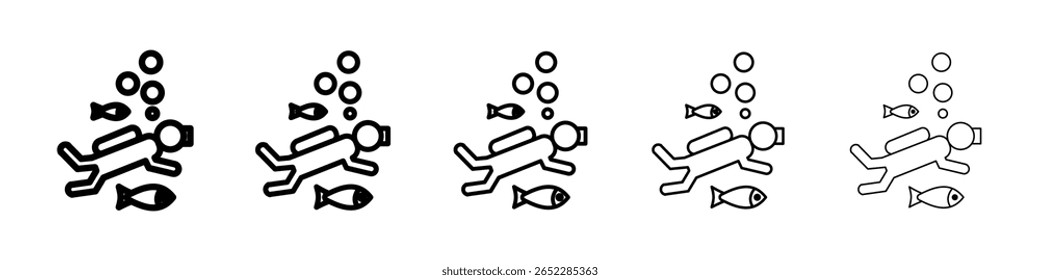 Scuba Diver icon filled flat sign concept for web design.