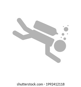 scuba diver icon on a white background, vector illustration