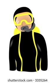 Scuba Diver Icon - Vector