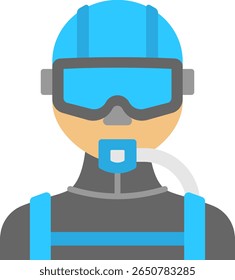 Scuba Diver Icon Wearing Diving Gear