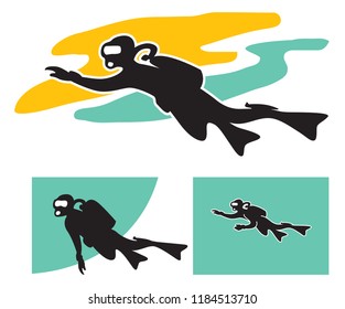 Scuba diver. Image for logo or illustration