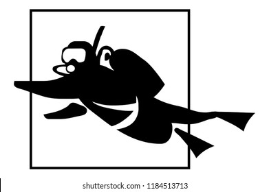 Scuba diver. Image for logo or illustration