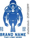 Scuba Diver Logo Design Template