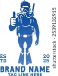 Scuba Diver Logo Design Template