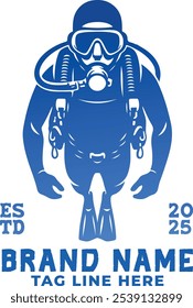 Scuba Diver Logo Design Template