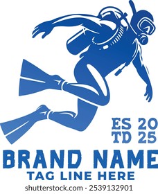 Design-Vorlage für das Scuba Diver Logo