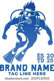 Design-Vorlage für das Scuba Diver Logo