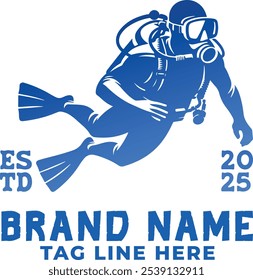 Design-Vorlage für das Scuba Diver Logo