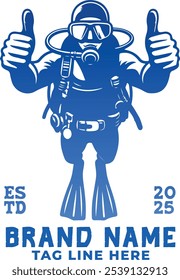 Design-Vorlage für das Scuba Diver Logo