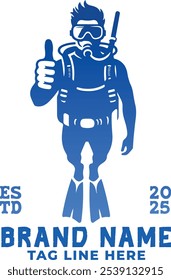 Design-Vorlage für das Scuba Diver Logo