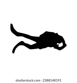 scuba diver silhouettes Vector on White Background.