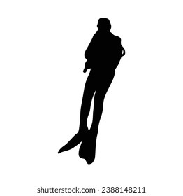 scuba diver silhouettes Vector on White Background.