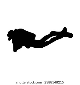 scuba diver silhouettes Vector on White Background.