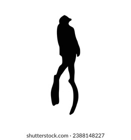 scuba diver silhouettes Vector on White Background.