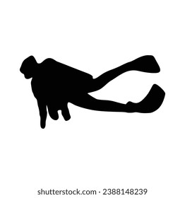 Scuba-Taucher-Silhouetten-Vektorgrafik auf weißem Hintergrund.