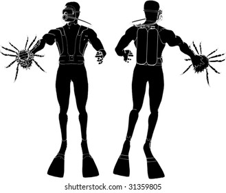 Scuba Diver Vector 01
