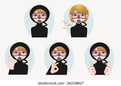 Scuba diver vector illustration