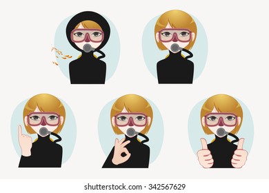 Scuba diver vector illustration